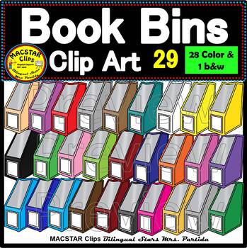 Preview of Book Bins Clip Art Personal and Commercial Use