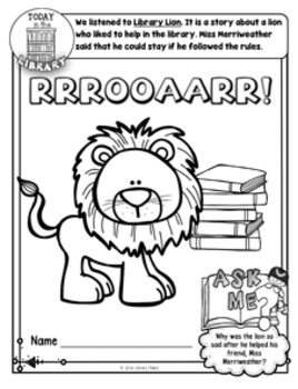 Book Bite Library Lion by The Library Patch | Teachers Pay Teachers