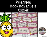 Book Box Labels in Pineapple Theme EDITABLE