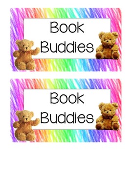 Book Buddies label by LisasReaources | TPT
