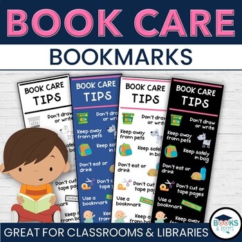 Preview of Library Book Care Bookmarks Printable Activity for Libraries and Classrooms