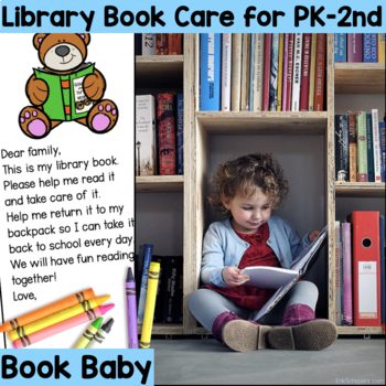 Preview of Library Book Care Song Lesson Game and Printable Bookmarks PreK Kindergarten