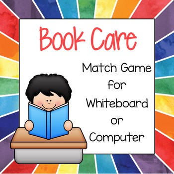 Preview of Book Care Match Game for Interactive Whiteboard or Computer