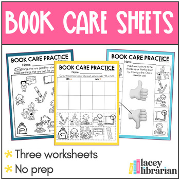 Preview of Book Care Lesson Worksheets