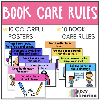 Preview of Book Care Rules Posters