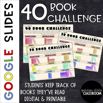 Preview of Book Challenge Tracker  |  Google Slides  |  Distance Learning