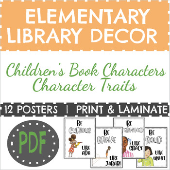 Preview of Book Character Character Trait Posters