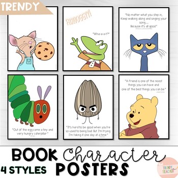 Preview of Book Character Classroom Posters | Excellent Quality | Digitally drawn | Pack 1