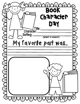 Free Book Character Day by Victoria Saied | Teachers Pay Teachers