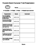 Book Character Pumpkin Project- Presentation Rubric