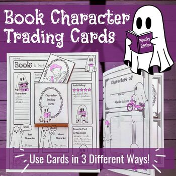 Preview of Book Character Trading Cards for Halloween Reading & Character Study