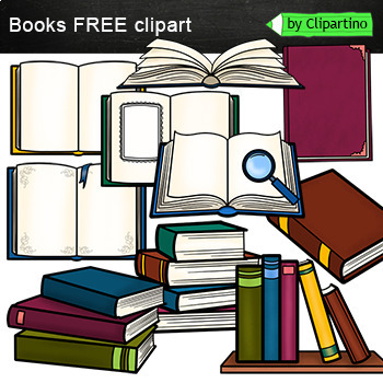 Preview of Book Clip Art Free /Library Clip Art /school clipart commercial use
