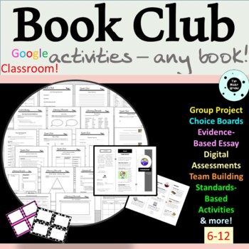 Preview of Book Club Activities ANY NOVEL - Literature Circles - Novel Study - End of Year