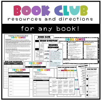 Preview of Book Club Activities | Directions | Any Book | Novel Study