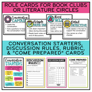 Book Club Activities | Reading Discussion Cards | Literature Circles |  Questions