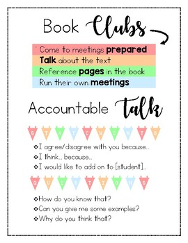 Preview of Book Club Anchor Chart