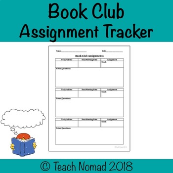 book club writing assignment