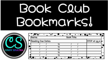 Preview of Book Club Bookmarks