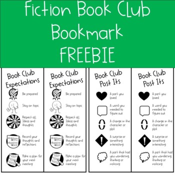 Preview of Book Club Bookmark FREEBIE