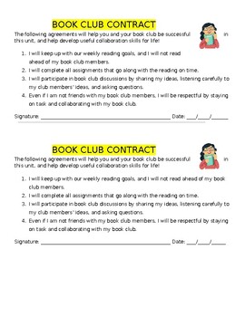 Preview of Book Club Contract