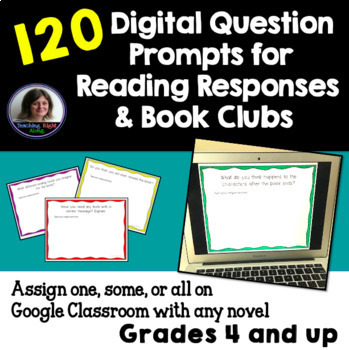 Preview of Book Club Discussion Cards on Google Slides - Digital Reading Response Cards