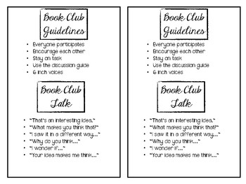 Book Club Discussion Guide! by 4th Grade in the Pines | TPT