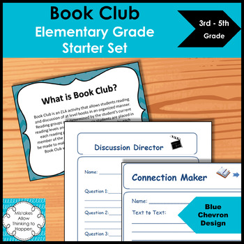 Preview of Book Club Elementary Starter Set Blue Chevron
