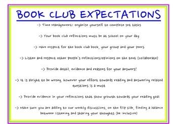 Book Club Expectations Poster by FossilMentality | TpT