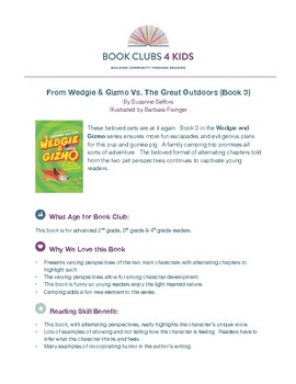 Preview of Book Club Guide - Wedgie & Gizmo Vs. The Great Outdoors - Book 3