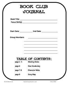 Preview of Book Club Journal