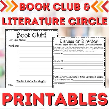 Preview of Book Club Literature Circle Novel Study Reading Reflection Response & Job Sheets