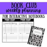 Book Club Planning Sheet for Interactive Notebooks