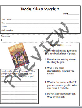 Book Club Template Teaching Resources | TPT