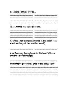 Book Club Response Sheet by J Parkhurst | Teachers Pay Teachers