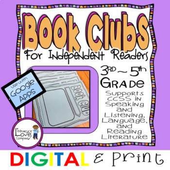 Preview of Book Clubs for Independent Readers  >DIGITAL and PRINTABLE