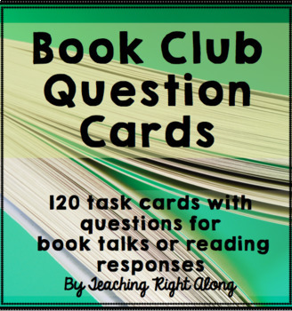 Preview of Book Club Discussion Cards - 120 Question Cards now Digital and Printable