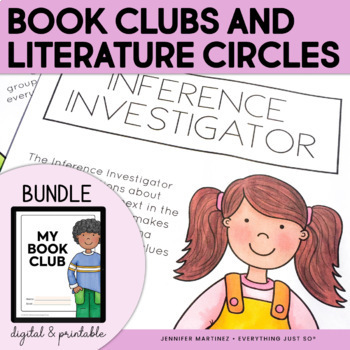 Preview of Book Clubs & Literature Circles Activities - Roles Jobs Posters & Sheets BND