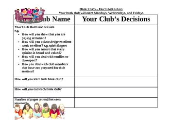 Preview of Book Clubs Organization Sheets
