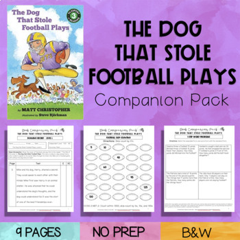 Preview of Book Companion Pack: The Dog that Stole Football Plays