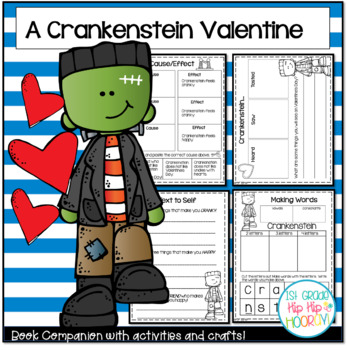 Preview of Book Companion for A Crankenstein Valentine with Crafts and Activities