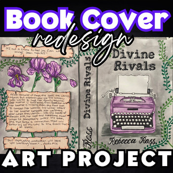 Preview of Book Cover Redesign Art Project, Literacy, English, Middle. High School Grades
