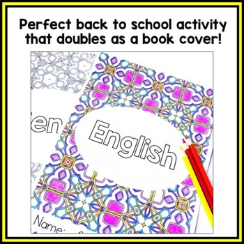 Book Covers Editable, Mindfulness Colouring, Student Book Covers to Color