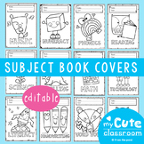 Book Covers for Subjects - Editable to Colour In