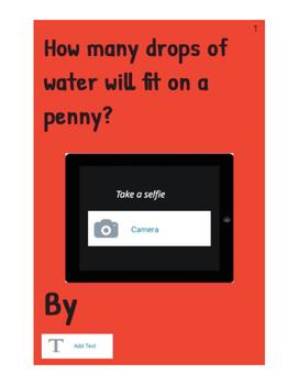 Preview of How Many Drops of Water Will Fit on A Penny: Book Creator App Template