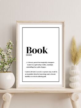 Preview of Book Definition Wall Art