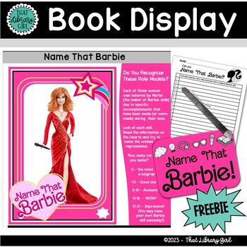 Preview of Barbie Book Display | Biographies for Women's History Month | FREEBIE