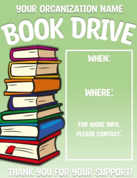 Preview of Book Drive Flyer | Editable