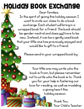 Preview of Book Exchange Parent Letter - EDITABLE