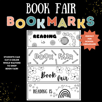 Preview of Book Fair Bookmarks to Color