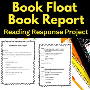 Preview of Book Float Book Report Reading Response Project Chapter book 3rd grade 4th grade